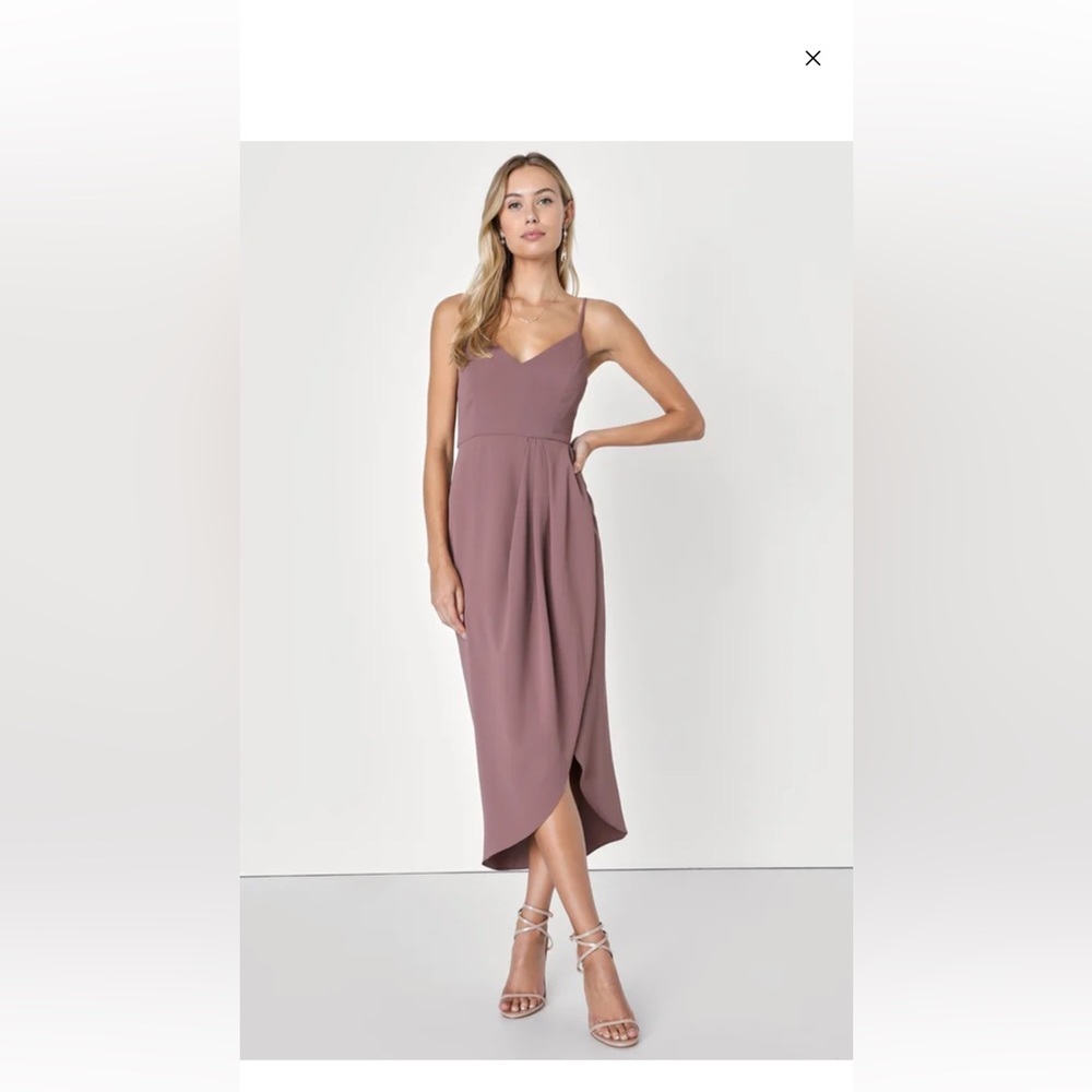 Lulus Reinette Mauve Purple Midi Dress